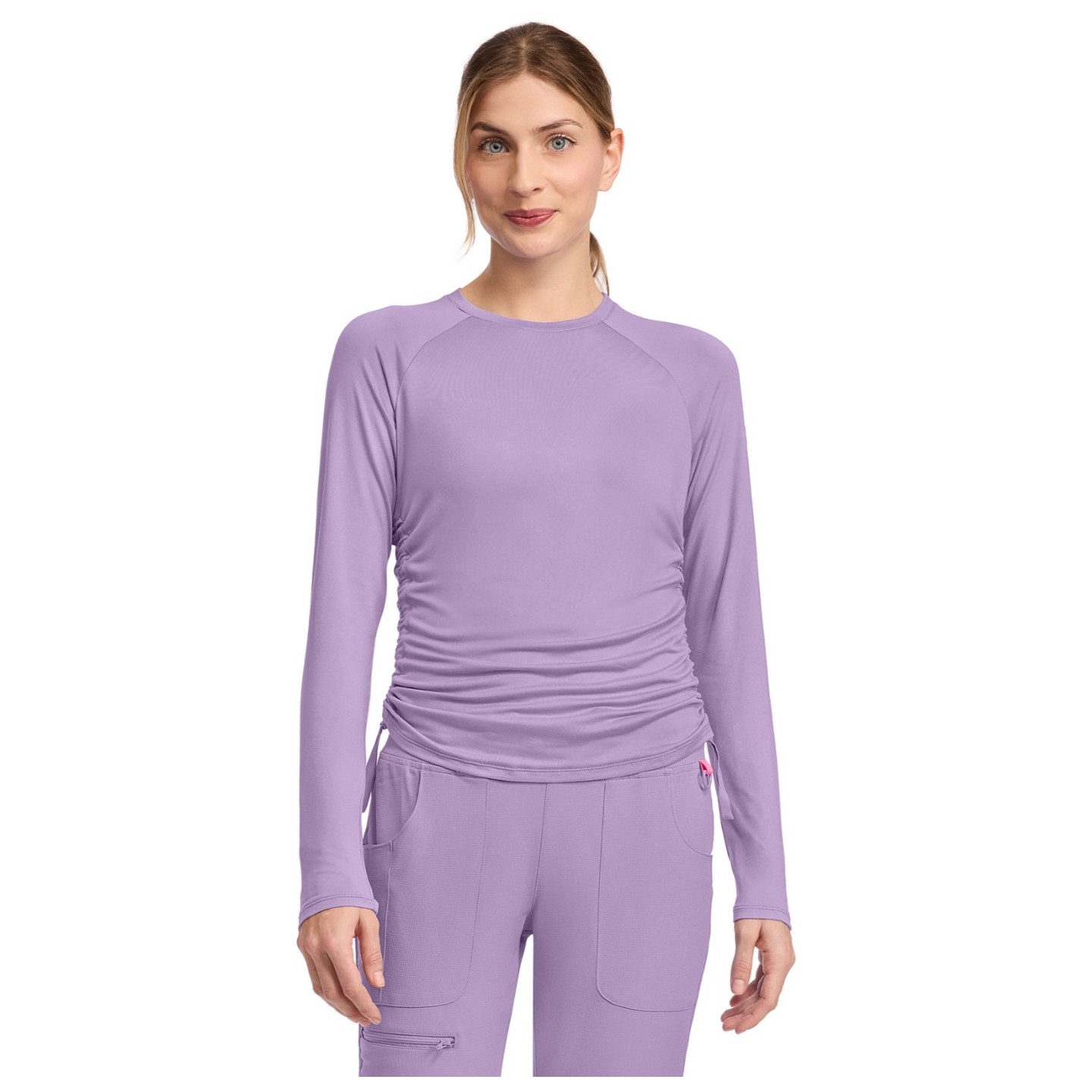 MC700 Amp Ruched Adjustable Length Long Sleeve Underscrub Top by Med Couture