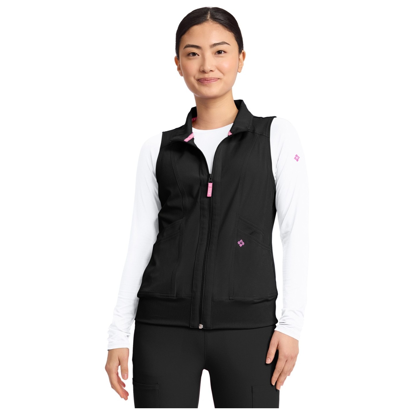 MC500 AMP 4 Pocket Zip Front Vest with Removable Hood by Med Couture