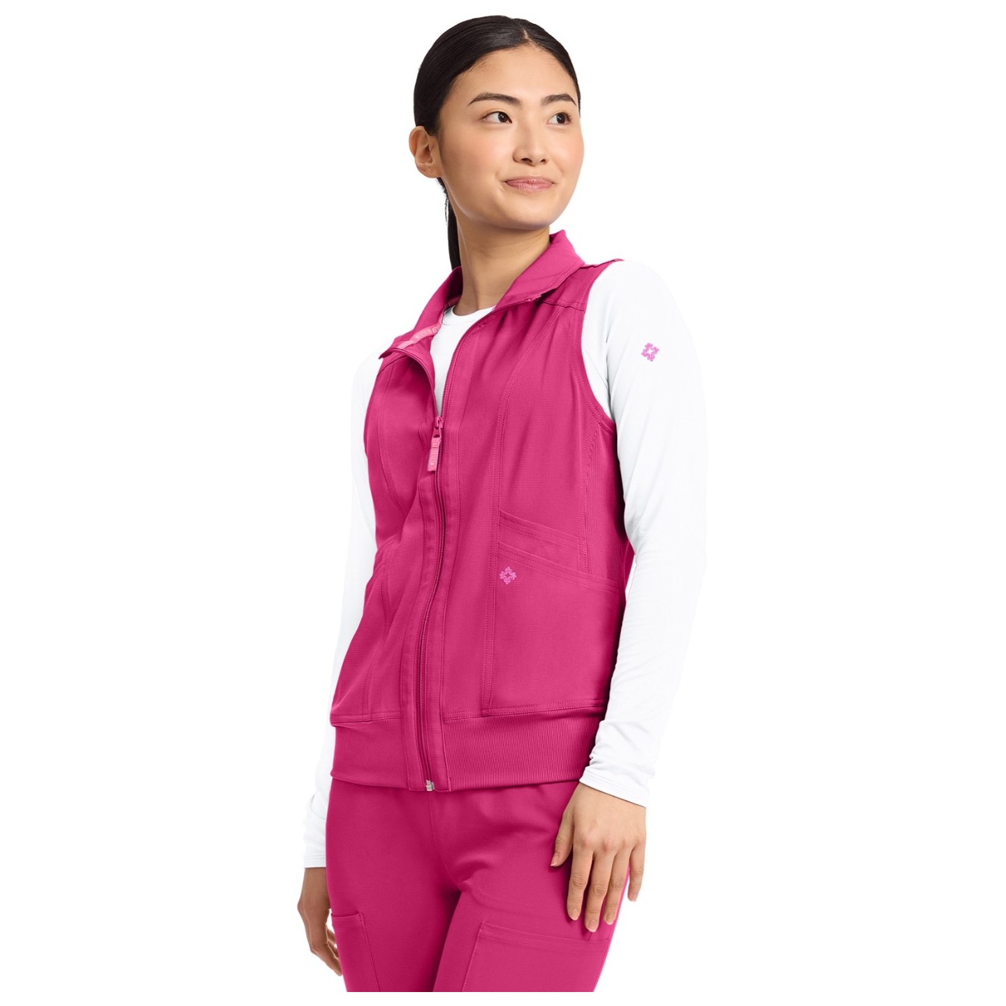 MC500 AMP 4 Pocket Zip Front Vest with Removable Hood by Med Couture