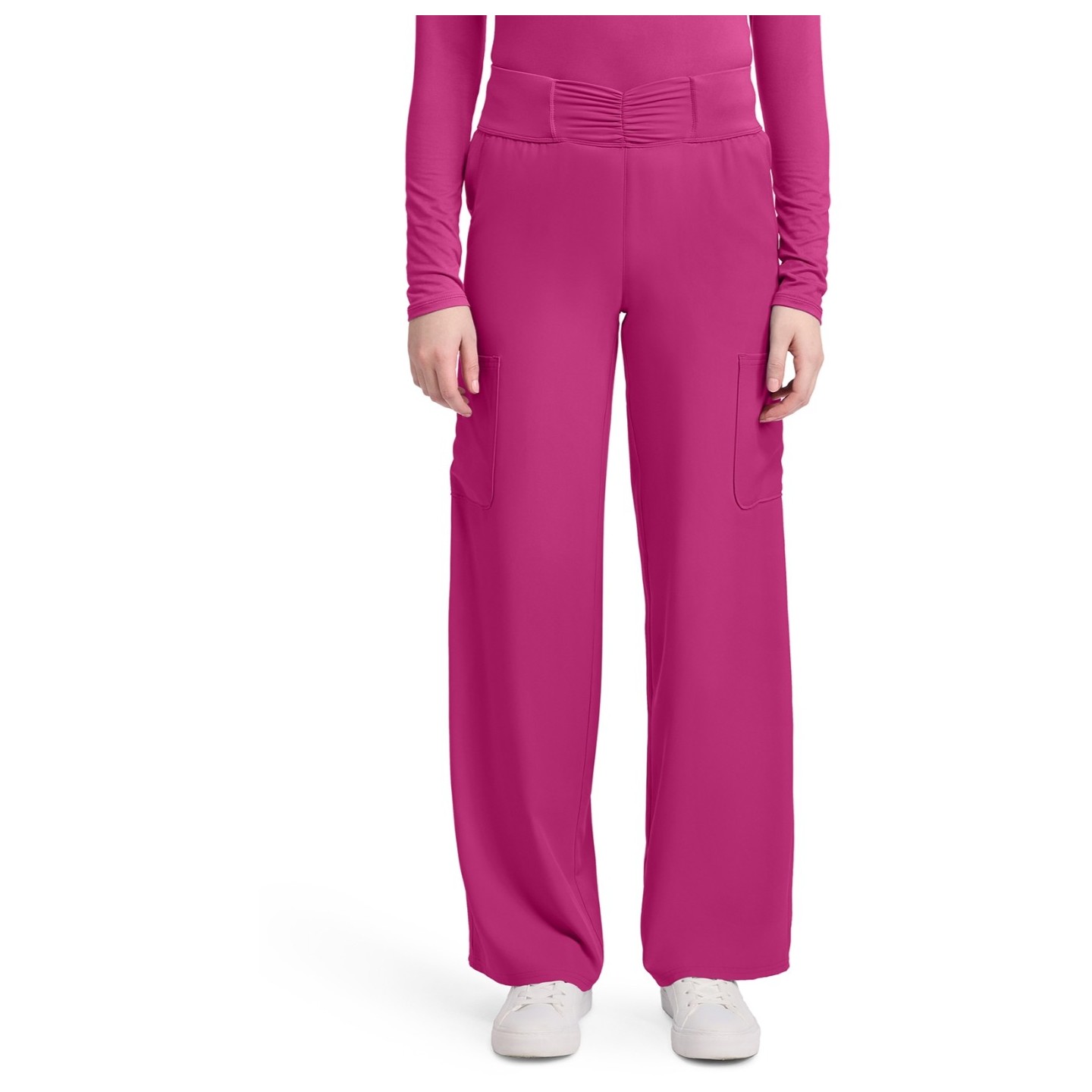 MC011 Insight Ruched Waist Wde Leg Pant with 5 Pockets by Med Couture