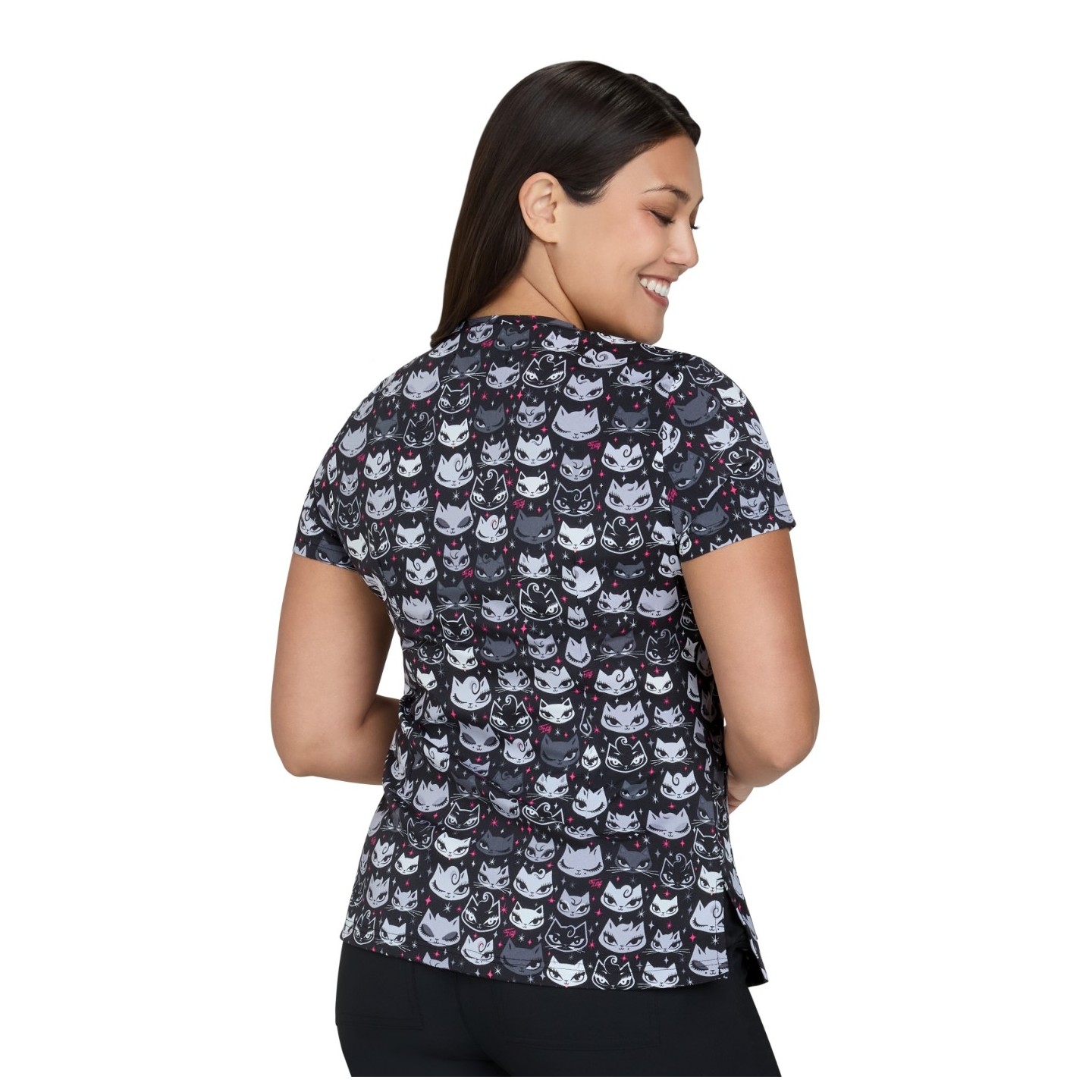 384PRA koi Artist Series Leslie Print Top - Billy Cat