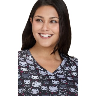 384PRA koi Artist Series Leslie Print Top - Billy Cat