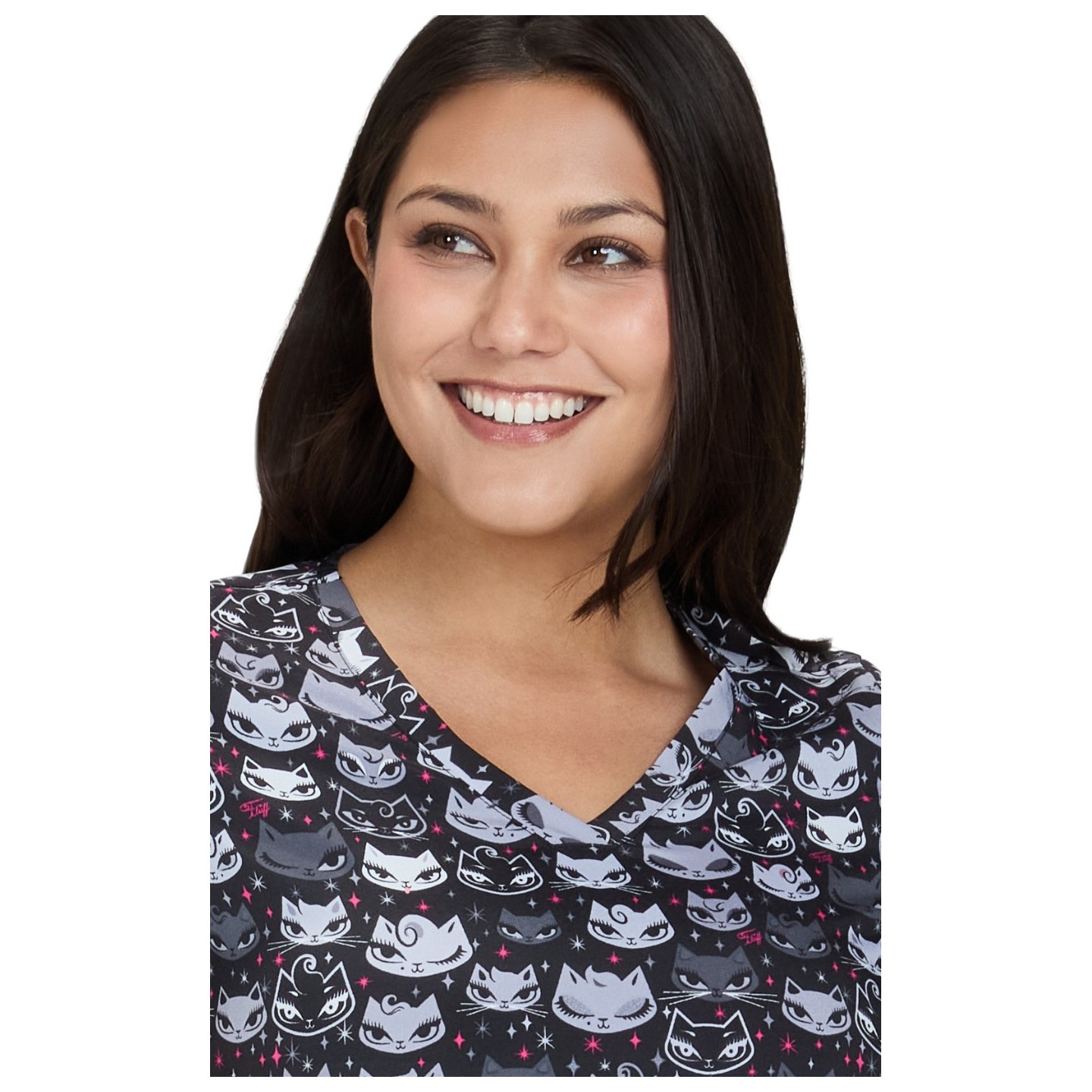 384PRA koi Artist Series Leslie Print Top - Billy Cat