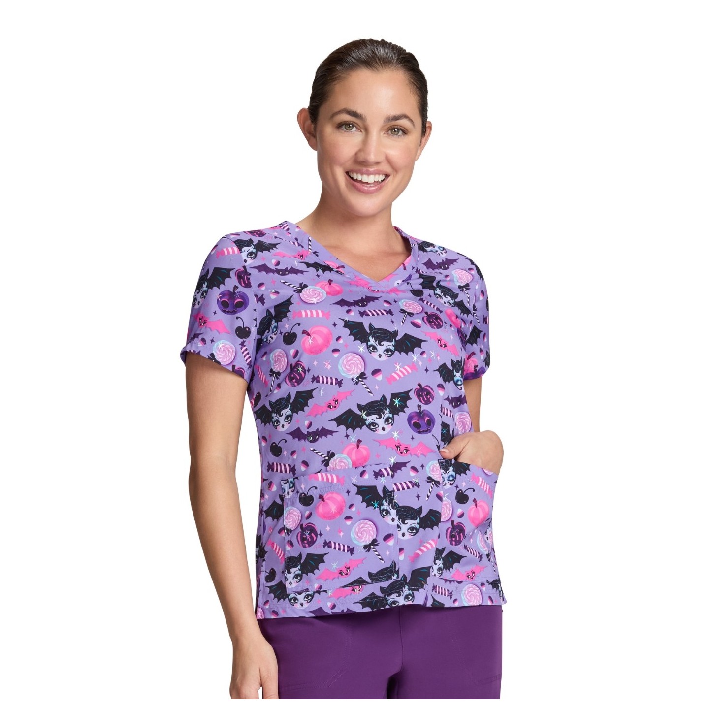 384PRA koi Artist Series Leslie Print Top - Vampire Bat Dolly