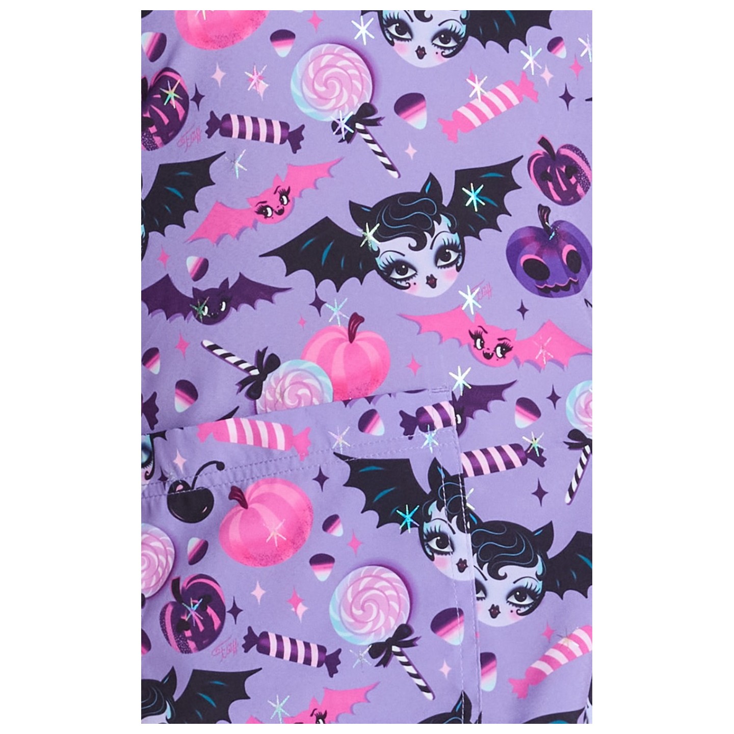 384PRA koi Artist Series Leslie Print Top - Vampire Bat Dolly