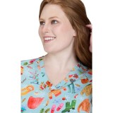 384PRA koi Artist Series Leslie Print Top - Tis The Season