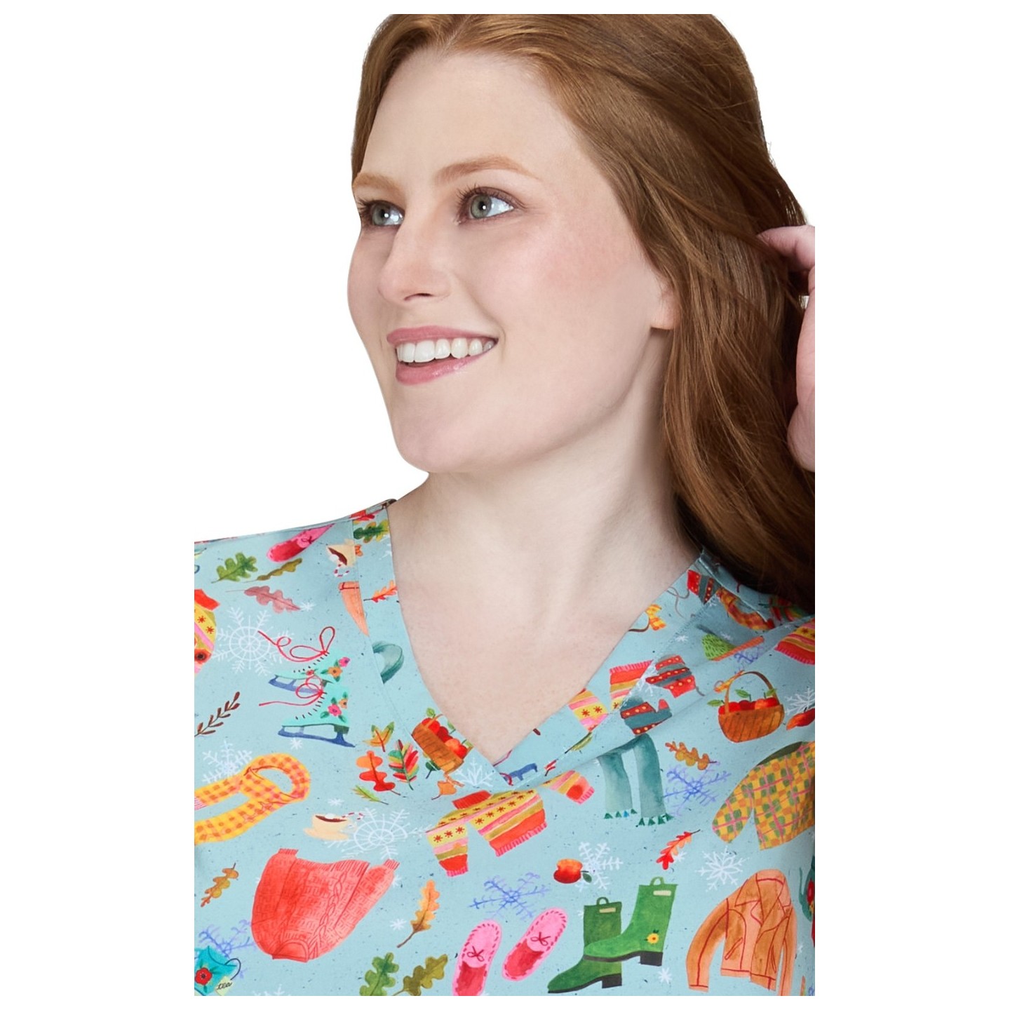 384PRA koi Artist Series Leslie Print Top - Tis The Season