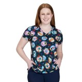 384PRA koi Artist Series Leslie Print Top - Holiday Cats