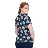 384PRA koi Artist Series Leslie Print Top - Holiday Cats