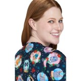 384PRA koi Artist Series Leslie Print Top - Holiday Cats