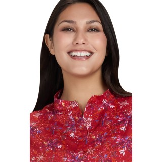 1093PRA koi Basics Artist Series Haut Imprimé Ari avec Encolure Fendue - Etta Vee Snowflakes