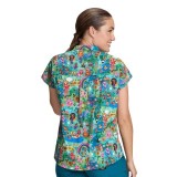 1093PRA koi Basics Artist Series Haut Imprimé Ari avec Encolure Fendue - Forest Creatures