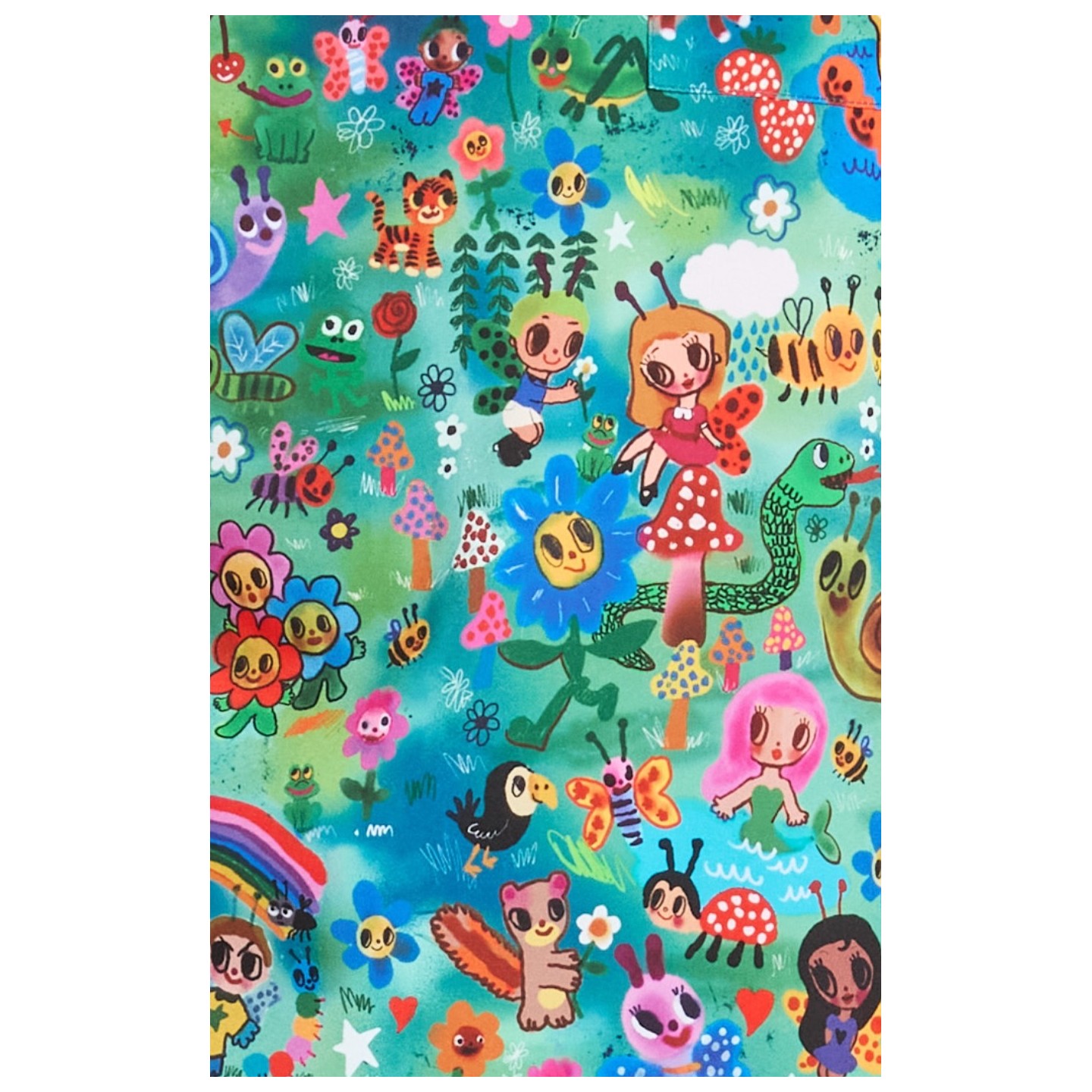 1093PRA koi Basics Artist Series Haut Imprimé Ari avec Encolure Fendue - Forest Creatures