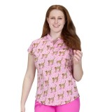 1093PRA koi Basics Artist Series Haut Imprimé Ari avec Encolure Fendue - Cheetah In Heels