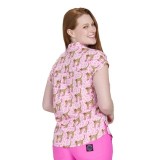 1093PRA koi Basics Artist Series Ari Split Neck Print Top - Cheetah In Heels