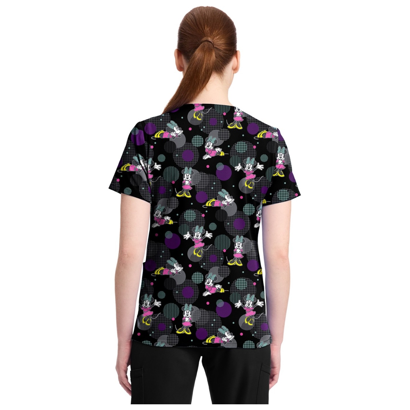 TF796 Tooniforms 2 Pocket V-Neck Print Top by Cherokee - Weave Your Dream