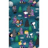 TF796 Tooniforms 2 Pocket V-Neck Print Top by Cherokee - Winter Forest