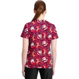 TF796 Tooniforms 2 Pocket V-Neck Print Top by Cherokee - Future is Bright