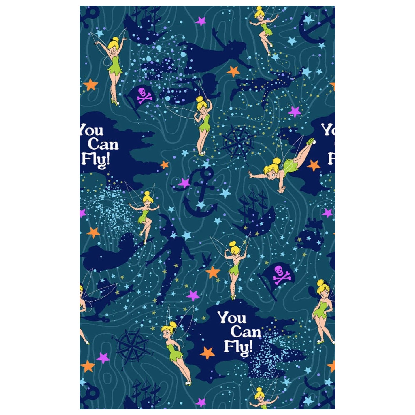 TF796 Tooniforms 2 Pocket V-Neck Print Top by Cherokee - Tinker Bell Flight