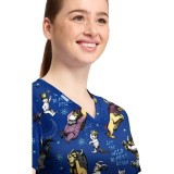 TF796 Tooniforms 2 Pocket V-Neck Print Top by Cherokee - Wild Rumpus