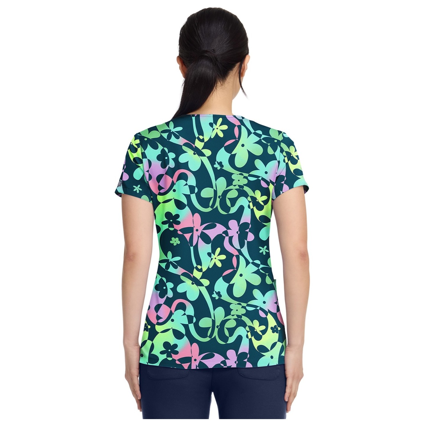 MC8564 Haut Imprimé à Col en V avec 2 Poches par Med Couture - Dizzy Daisy