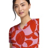 MC8564 Med Couture 2 Pocket V-Neck Print Top - Hopscotch