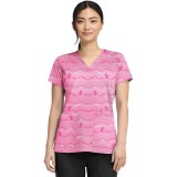 MC8564 Med Couture 2 Pocket V-Neck Print Top - In the Loop