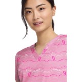 MC8564 Med Couture 2 Pocket V-Neck Print Top - In the Loop