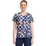 MC632 Med Couture V-Neck Print Top - Board Game