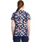 MC632 Med Couture V-Neck Print Top - Board Game