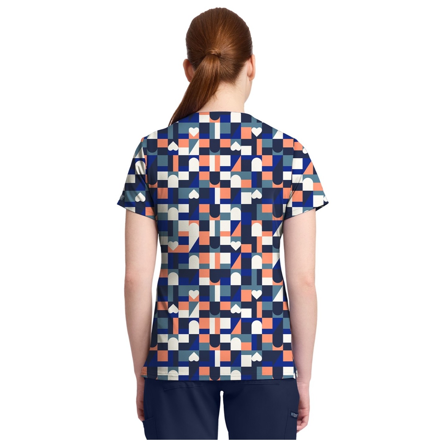 MC632 Med Couture V-Neck Print Top - Board Game