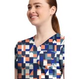 MC632 Med Couture V-Neck Print Top - Board Game