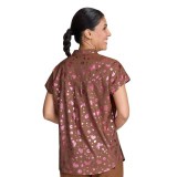 1141PR koi Basics Haut Imprimé Irisé Ari avec Encolure Fendue - Iridescent Light Bright Walnut