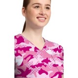 MC632 Med Couture V-Neck Print Top - Fierce Fighter