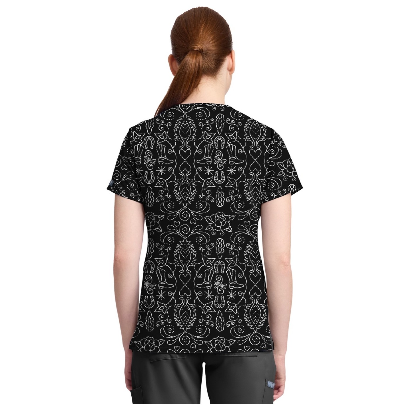 MC632 Med Couture V-Neck Print Top - First Rodeo