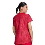 1082PR koi Lite Haut Imprimé Extensible Velora - Iridescent Dot Ruby