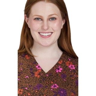 1082PR koi Lite Velora Stretch Print Top - Petal Spots