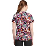 CK857 High-Low V-Neck Print Top by Cherokee - Cut Flowers