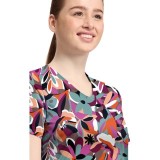 CK857 High-Low V-Neck Print Top by Cherokee - Cut Flowers