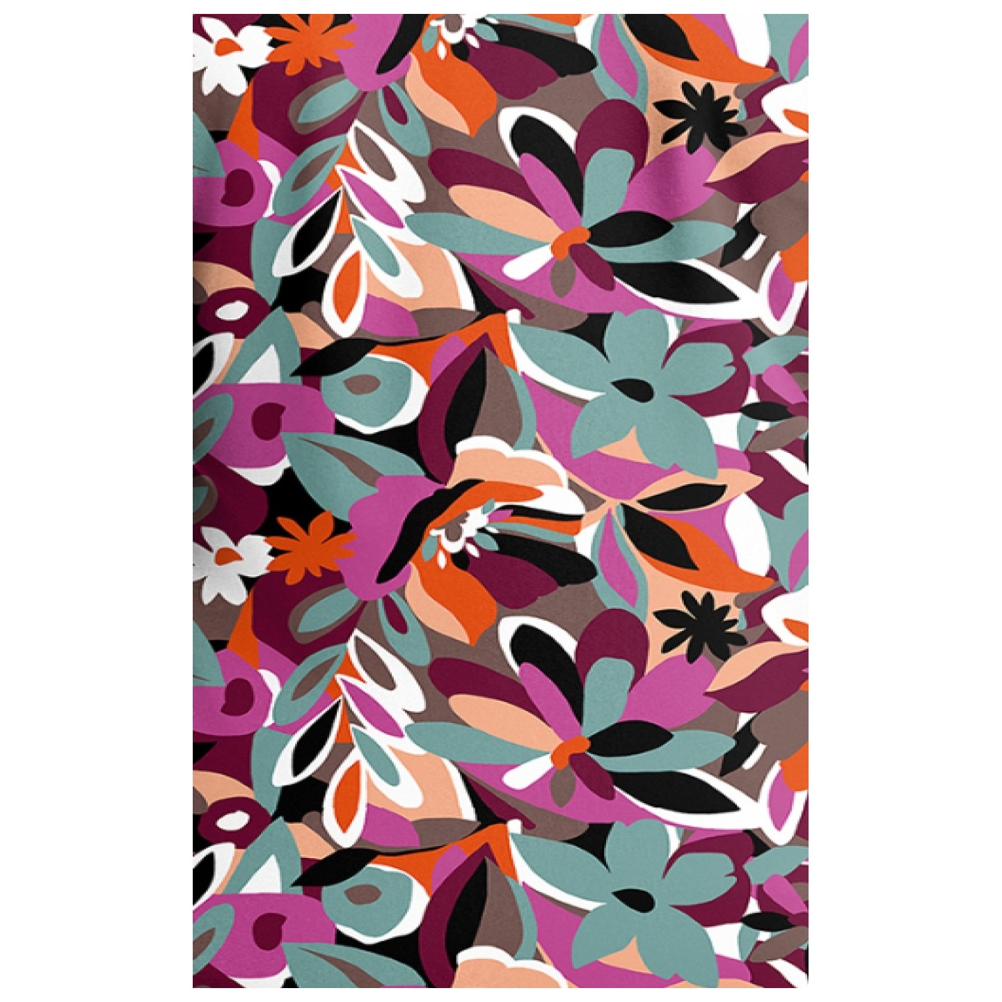 CK857 High-Low V-Neck Print Top by Cherokee - Cut Flowers