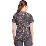 CK857 High-Low V-Neck Print Top by Cherokee - Day of the Pets