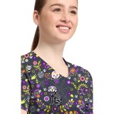 CK857 High-Low V-Neck Print Top by Cherokee - Day of the Pets