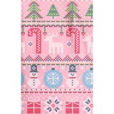 CK857 High-Low V-Neck Print Top by Cherokee - Festive Fair Isle