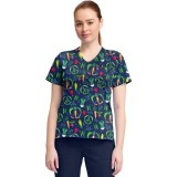 CK857 High-Low V-Neck Print Top by Cherokee - Growing Love