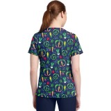 CK857 High-Low V-Neck Print Top by Cherokee - Growing Love