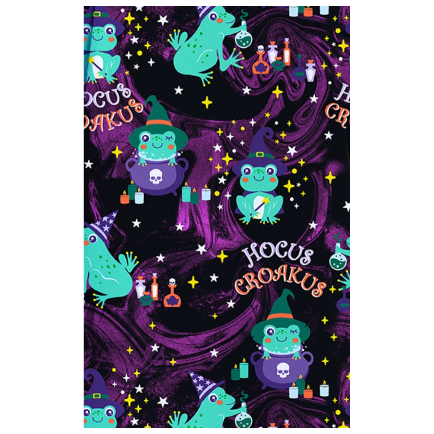 CK856 V-Neck 2 Pocket Print Top by Cherokee - Hocus Croakus