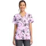 CK856 V-Neck 2 Pocket Print Top by Cherokee - Loving Lillies