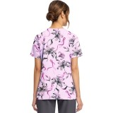 CK856 V-Neck 2 Pocket Print Top by Cherokee - Loving Lillies