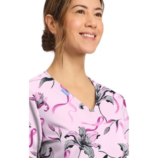 CK856 V-Neck 2 Pocket Print Top by Cherokee - Loving Lillies