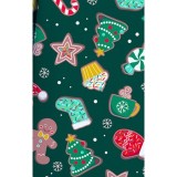 CK856 V-Neck 2 Pocket Print Top by Cherokee - Waiting for Santa